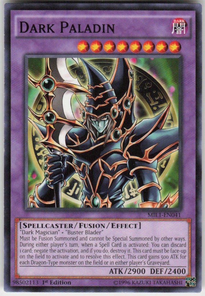 1st Edition Dark Paladin MIL1-EN041 Common / Short Print Millennium Pack MP