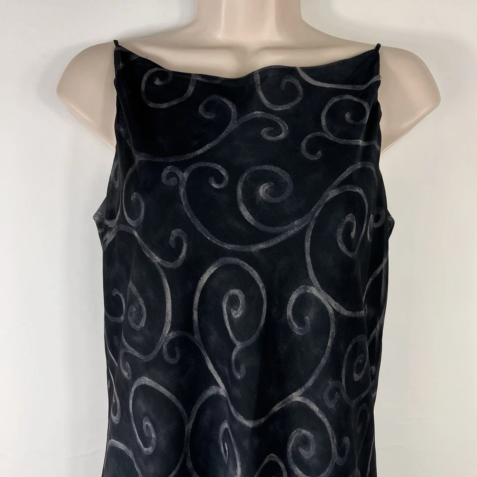 Vintage Y2K Tessuto Dress Women's Petite PL Knee Length Sleeveless Chiffon Shift - Image 2 of 4