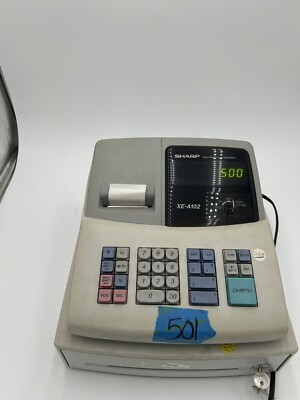 Sharp XE-A102 Electronic Cash Register w/ Keys Tested Works No