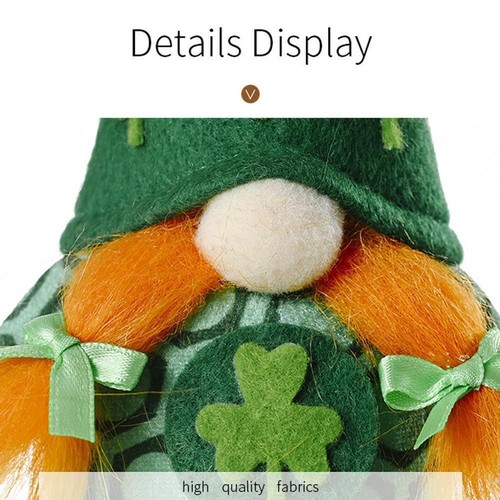 St Patricks Day Decoration Plush Green Leaf Dwarf Ornaments T8Z6 - Picture 14 of 21