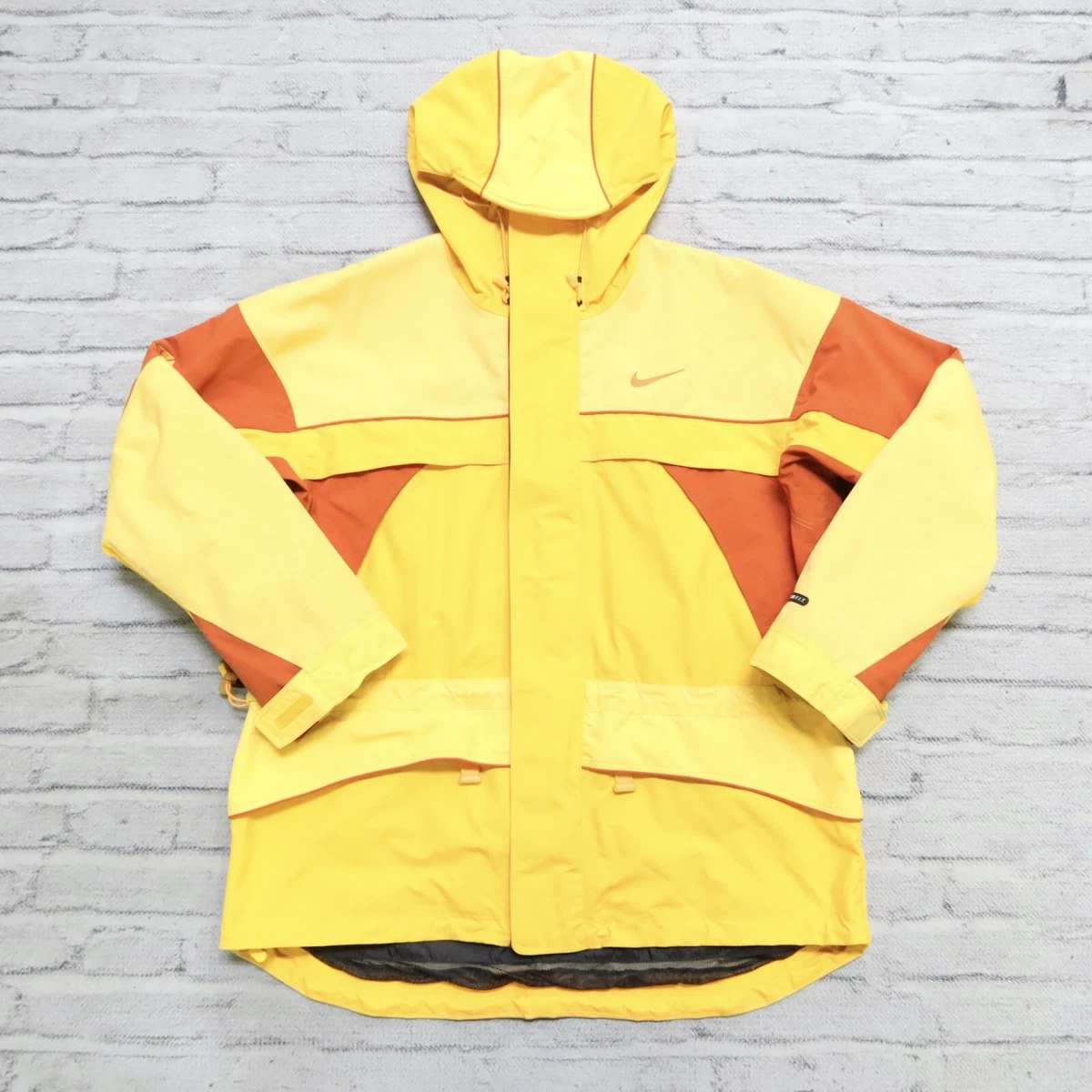 Vintage 90s Nike ACG Outer Layer 3 Mountain Parka Jacket Size M Yellow Ski Snow