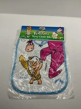 Vintage Flintstones Terry Cloth Bib NEW Bam Bam Dino