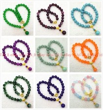 New Jewelry 10mm Natural Multicolor Gemstone Round Beads Pendant Necklace 14-28"