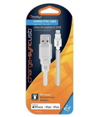 POWERUP CHARGE+SUNC CABLE LIGHTNING CONNECTOR 6FT IPHONE
