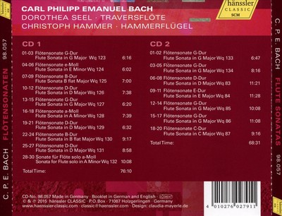 CARL PHILIPP EMANUEL BACH: FL TENSONATEN NEW CD