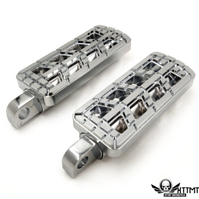 Chrome Dominator Cut Foot Peg For Harley Softail Slim Roadster Street Glide Fat 