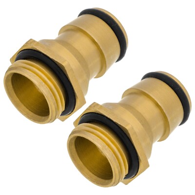 2pc Australian Brass Tap Adaptor Male M18 x 12mm Snap On Fitting Hose Connector