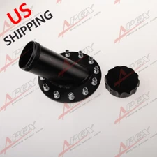 Fuel Cell Fast Fill Filler Neck 45 Degree 12 Bolt Flange Billet Aluminum Black