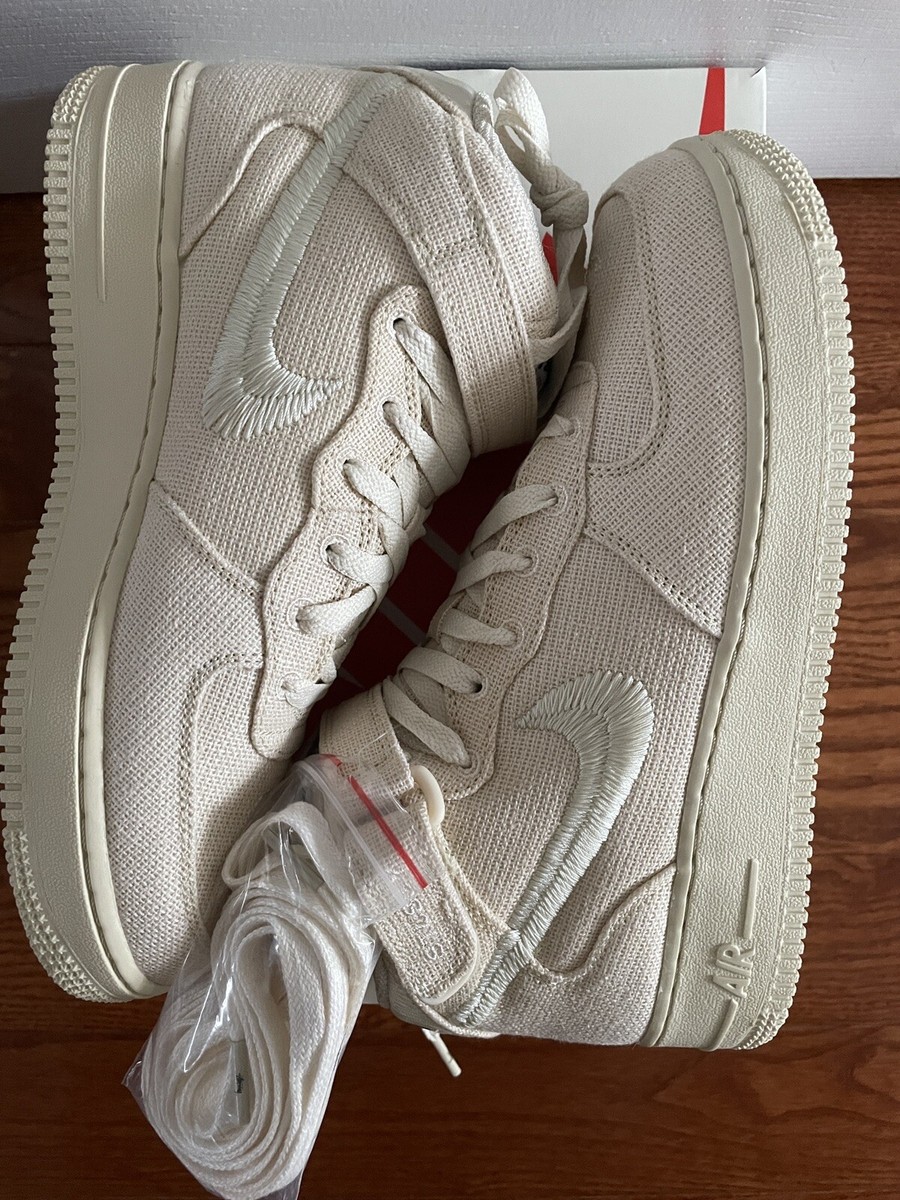 Stussy Nike Air Force Mid Fossil Men Women NEW DJ7841-200