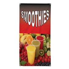 Vertical Vinyl Banner Multiple Sizes Smoothies with Fruit Images Outdoor