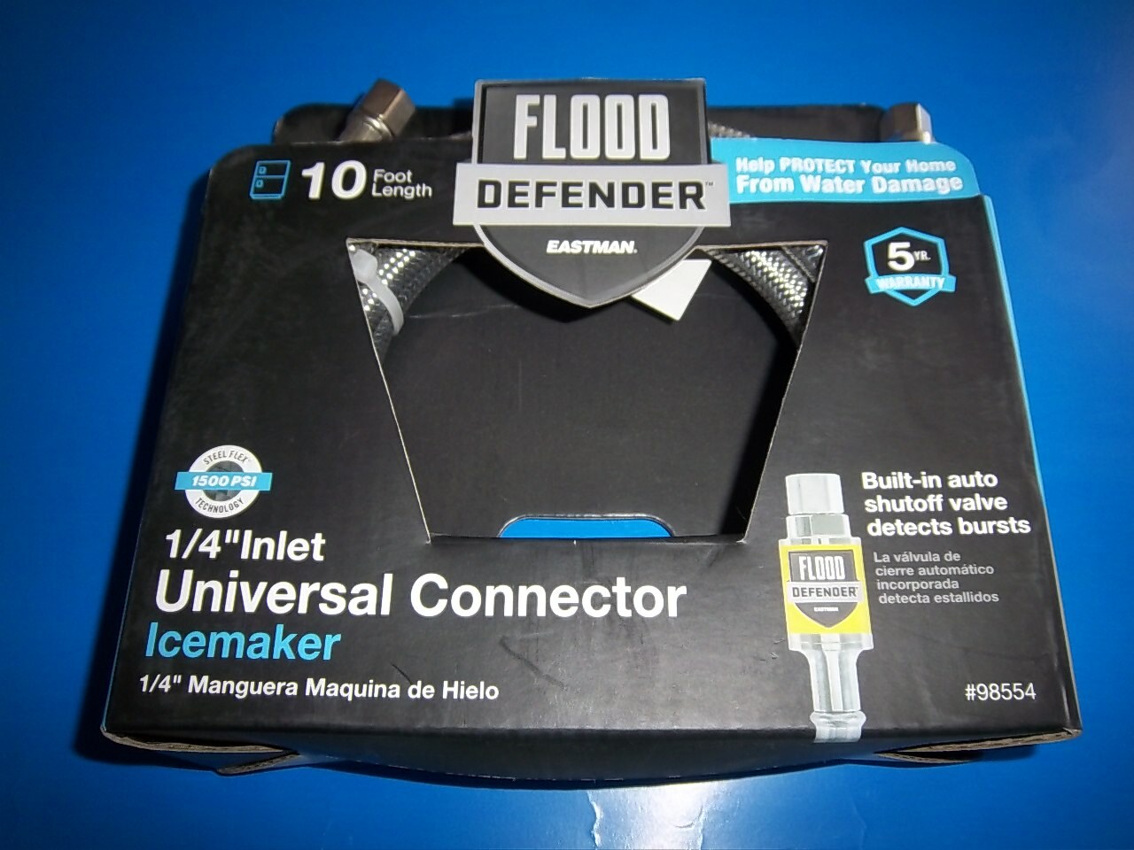 NEW 10-ft 1/4 in Stainless Steel Ice Maker Connector Lead-free Flood ...