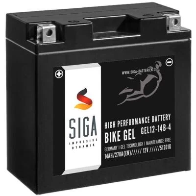 SIGA BATTERIEN SIGA BIKE GEL YT14B-4 Motorrad Batterie 14Ah 12V 270A/EN GEL12-14B-4, YT14B-BS