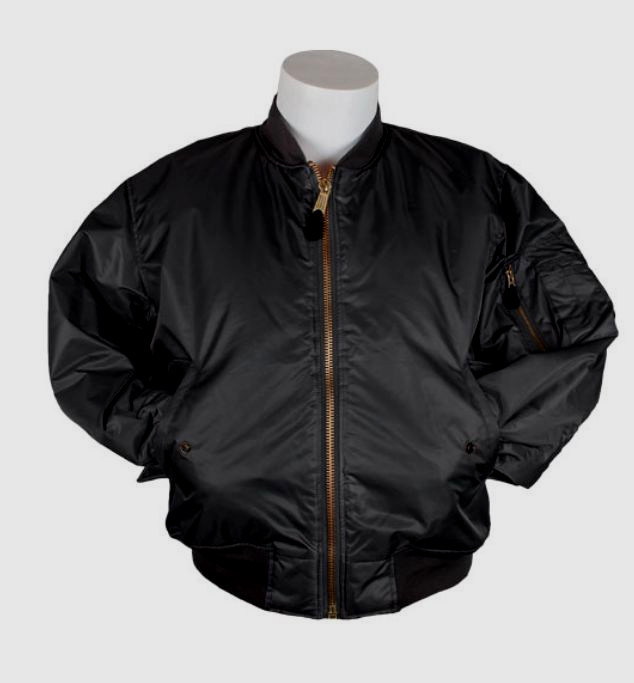 Bomber Jacket BLACK Fox Outdoor Nylon Military Men's Flight MA-1 Sz SMALL NEW-image