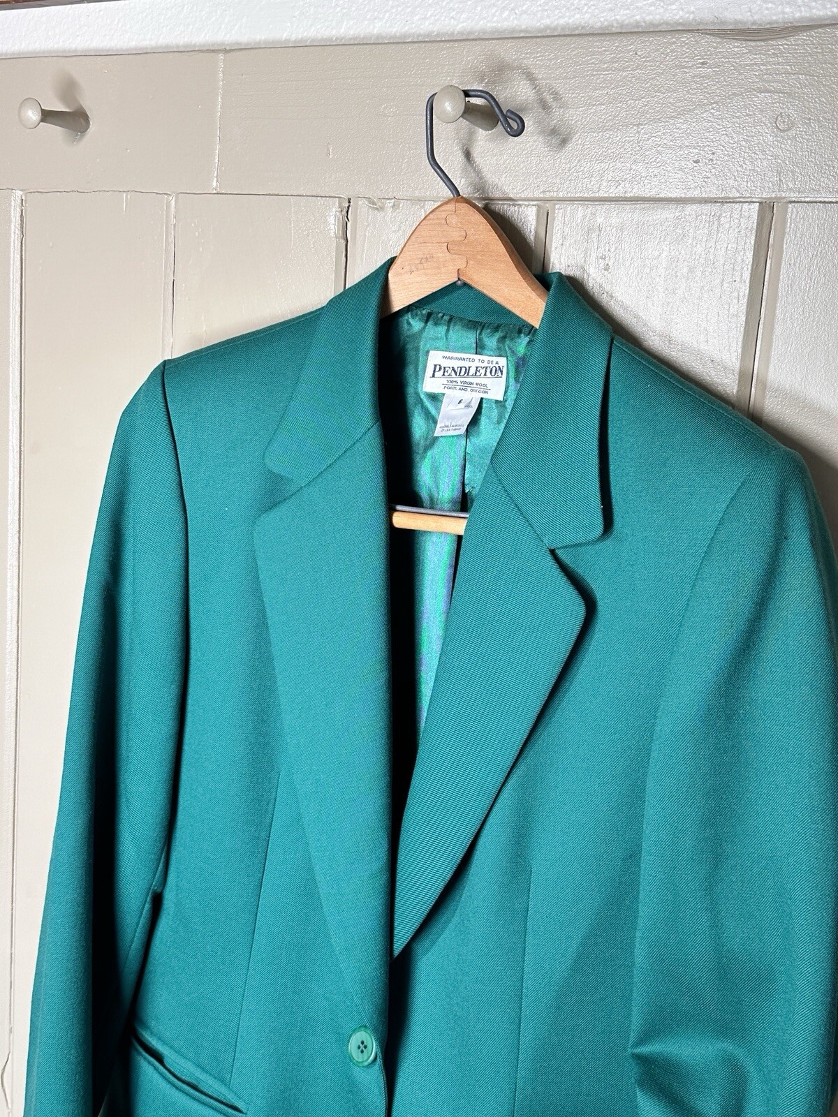 Pendleton 100% Virgin Wool Blazer Christmas GREEN… - image 2