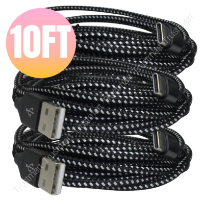 3Pack USB C Type C Fast Charger Cable 10ft Lot For Samsung Android Charging Cord