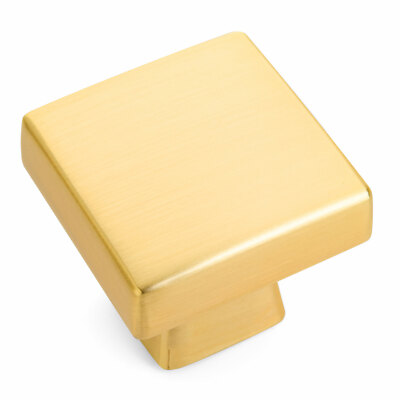 Cosmas Cabinet Hardware Brushed Gold Square Cabinet Knob #5233BG