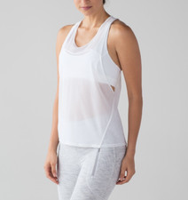 Lululemon Womens Tank Top Grey 10 UK Light N Breezy Gym Training