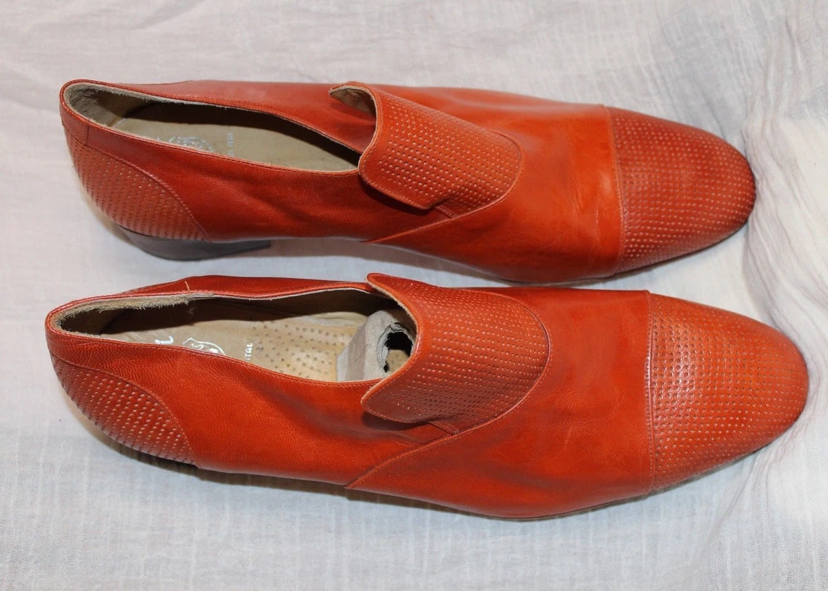Mens orange leather dress deals shoes