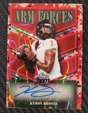 2025 Leaf Metal Kyron Drones Red Refractor 4/10 Auto Rookie Virginia Tech #AFKD1