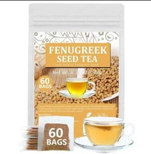 Premium 60 Fenugreek Tea Bags, Made with 100% Natural Fenugreek Methi Fenogreco