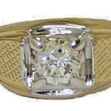 CZ 18kt Yellow Gold Mens Ring Manly Bande US Fabriqué Fin Qualité Sz 7 Neuf