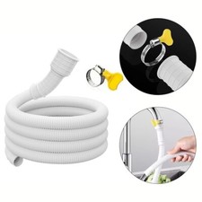 Adjustable and Flexible 15M White Drain Hose Pipe for Various Settings