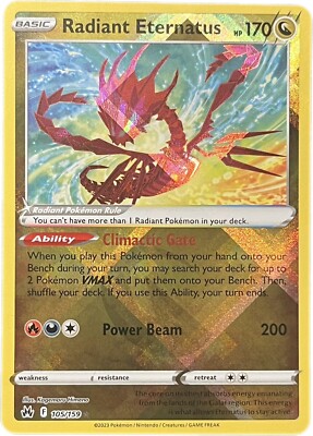 Radiant Eternatus 105/159 Crown Zenith Radiant Rare Pokémon Card NM+