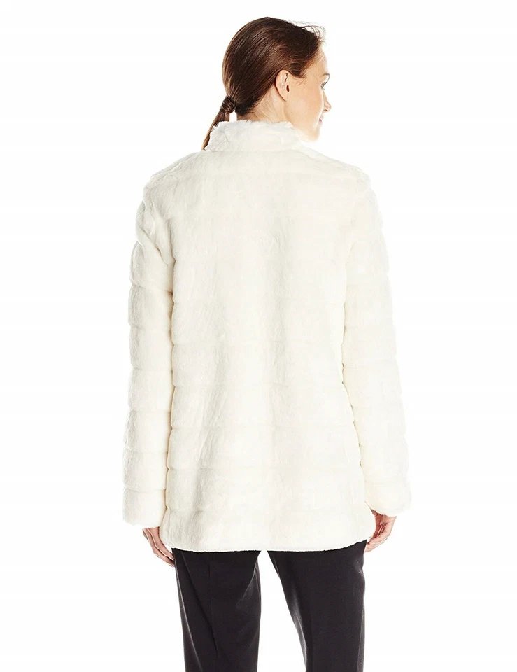 Abrigo de mujer Ellen Tracy 146261 de piel sintética blanco talla S Foto 2 de 2