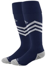 ADIDAS Mundial Zone Cushion OTC Soccer Socks Navy Blue White Kids S Fits 13c-4y