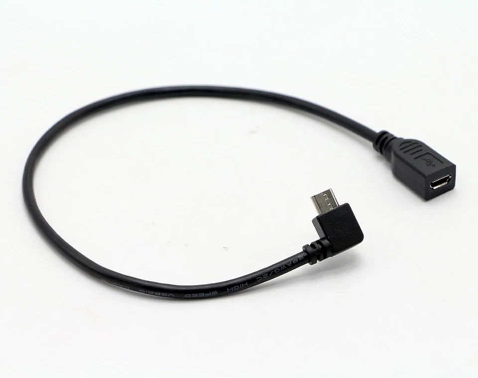 Micro USB 5-Pin Male to Female Right Angle Extension Data Charge Cable 0.25m - Image 4 of 4