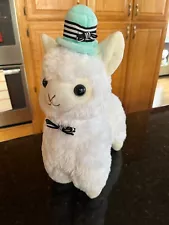 White Alpaca W Top Hat & bow Tie Alpacasso 14" long Plush Amuse Stuffed animal