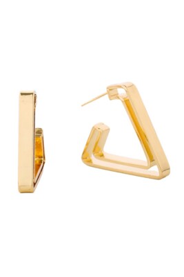Do Everything in Love 14K Gold/White Gold Dipped Triangle Shape Post Earrings