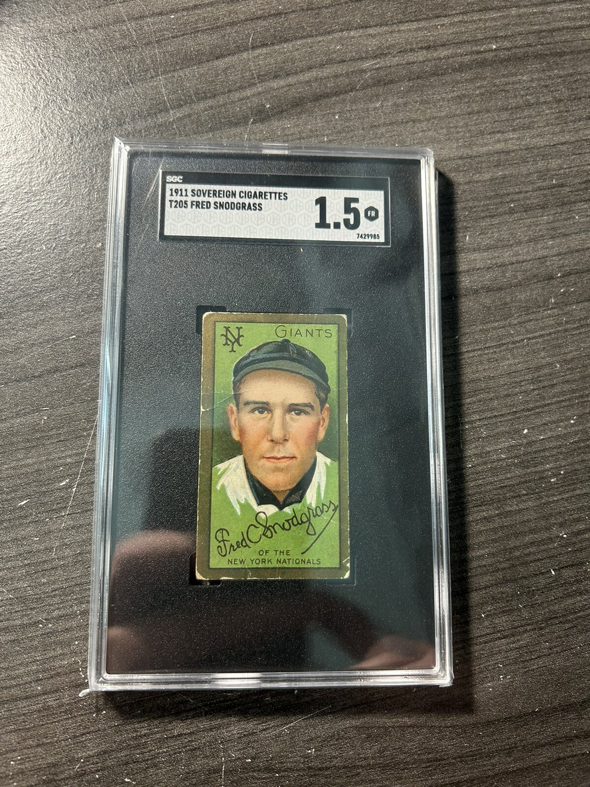 1911 T205 SOVEREIGN CIGARETTES FRED C. SNODGRASS SGC 1.5 Sb2