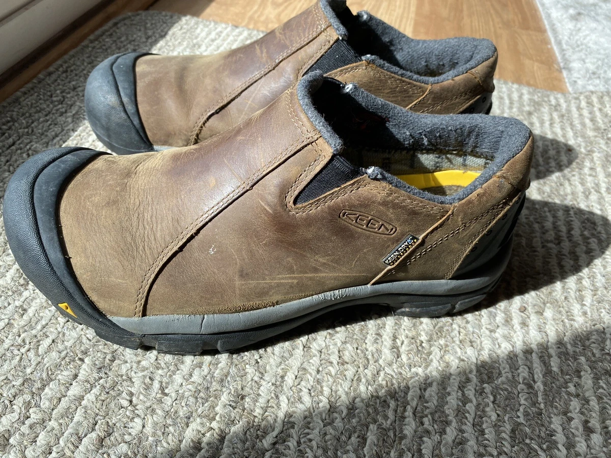 Keen Dry Waterproof Brown Leather Thermal Insole Shellback 32 Size 9 Moc Shoes