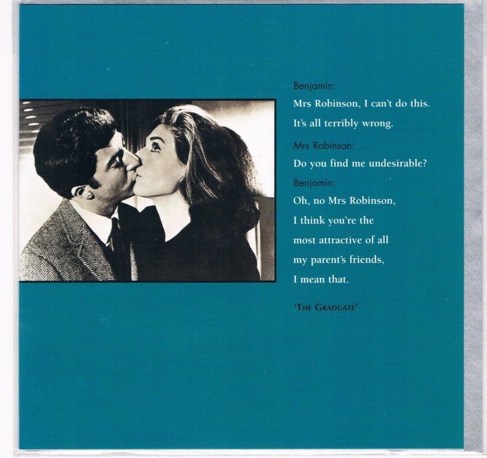 Art Group Greetings Card From Film '67 The Graduate Dustin Hoffman Anne Bancroft