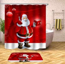 Red Lanterns Hang On Ropes3D Shower Curtain Polyester Bathroom Decor Waterproof