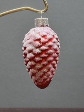 Hand Decorated Glass Keepsake Ornament - Charming Red Pinecone Design