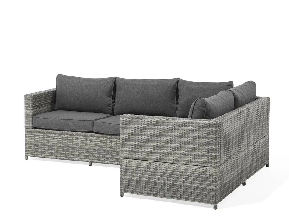 Rattan Gartenmöbel Lounge Sitzgruppe Sitzgarnitur grau anthrazit für Terrasse - Bild 4 von 4