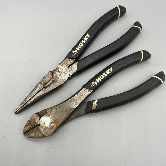 Husky Diagonal Pliers 7" Side Cutter 879116 + Husky Pliers 8" 881360