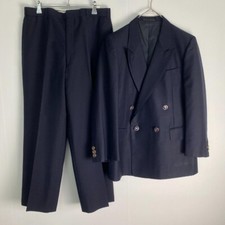 w2970 Burberry Suit Set-Up Navy Blazer Horse Embroidery Logo Buttons Navy