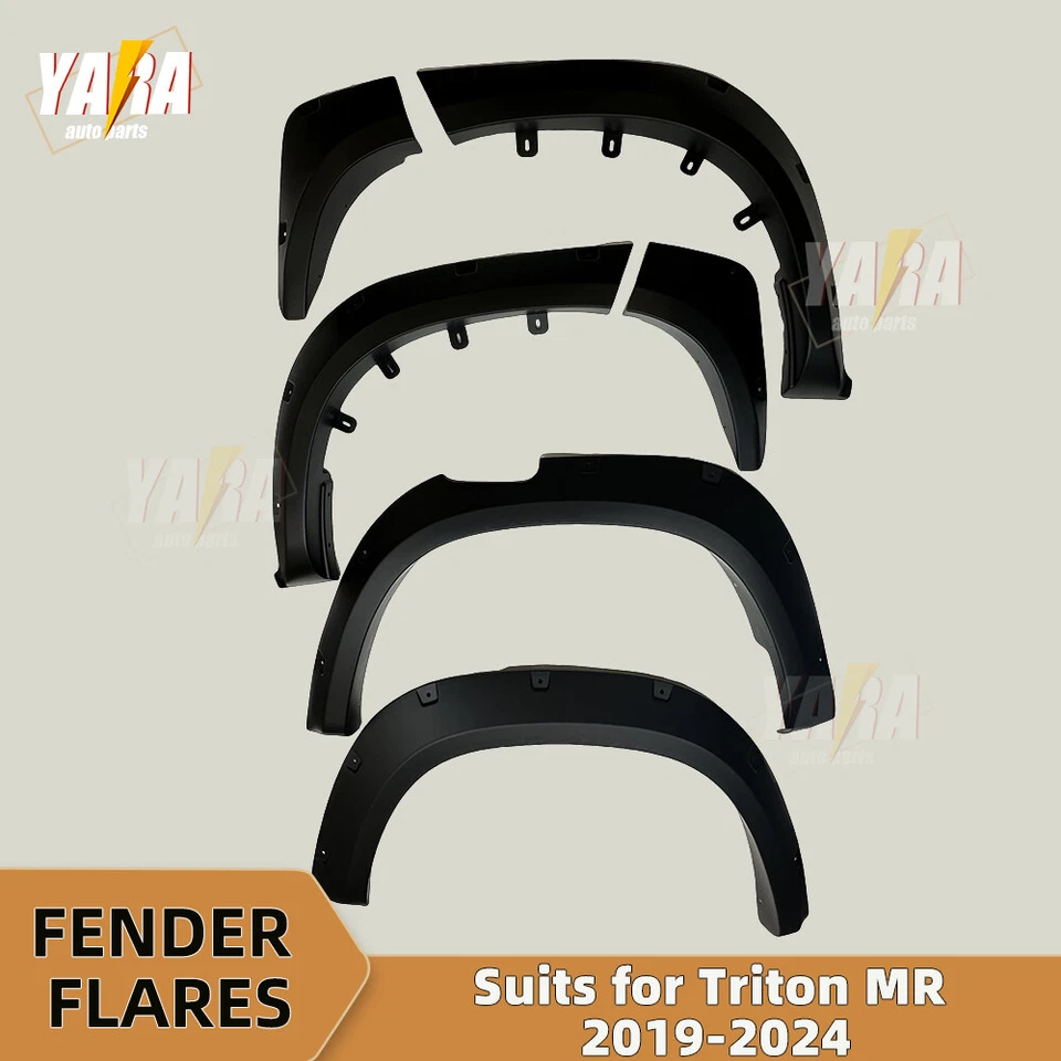 For Mitsubishi Triton MR 2019-2024 Fender Flares Wheel Arch Wide Body Matt Black - Image 4 of 4