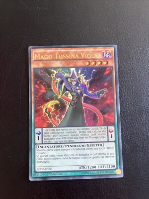 YU GI OH MAGIERKARTE TOXIN LILA ULTRA RARE PEVO-IT006 1ED MINT SCHWARZ ZAHN DECK