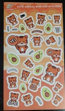 scratch and sniff stickers NEW sheet Tageenla Avocado scent cute animal emotion 