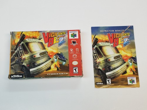 Vigilante 8 2nd Offense N64 Original Nintendo 64 Box & Manual Only *damage