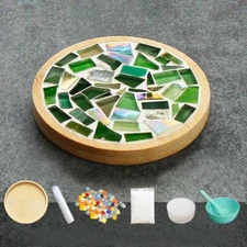 I DO Mosaic Tile Tea Coaster DIY Kit Circular Round Cup Holder Green NWT 223720