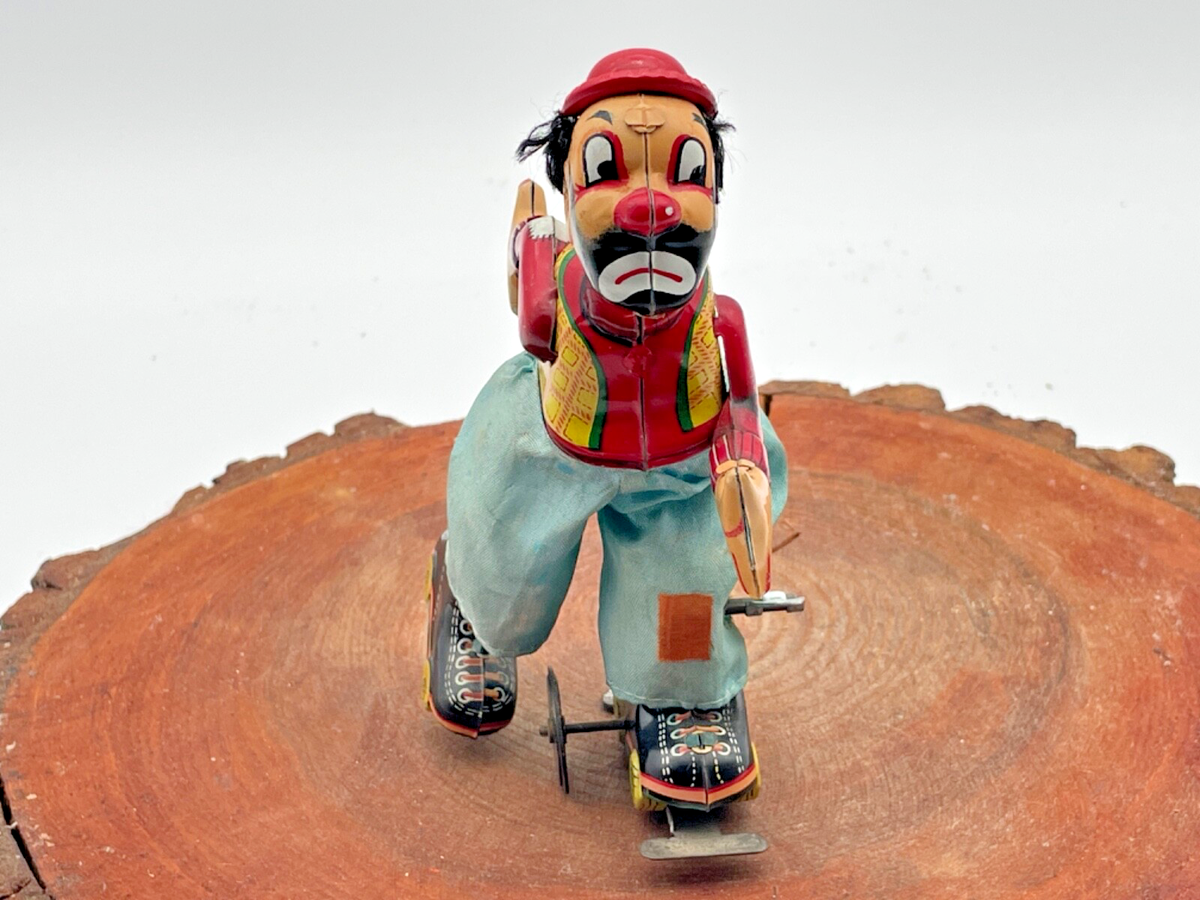 ヴィンテージ　小人の置物　JIM SIT UPS 1989 アンティーク 1940s Vintage Humming Big Spinning Top Tin Toy England Old