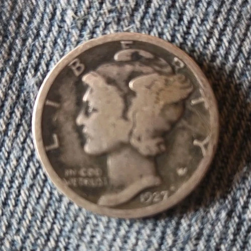 Mercury Dime 1927 Silver 10C Circulated US Coin Business Strike Uncertified