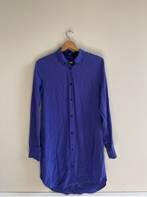 Cut25 Lapis Button Up Shirt Womens Size 6 100% Silk Designer