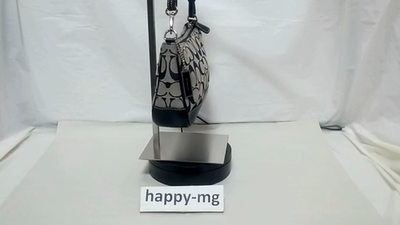 Coach 6094 Signature Demi mini Pouch Bag Canvas Leather Black Used