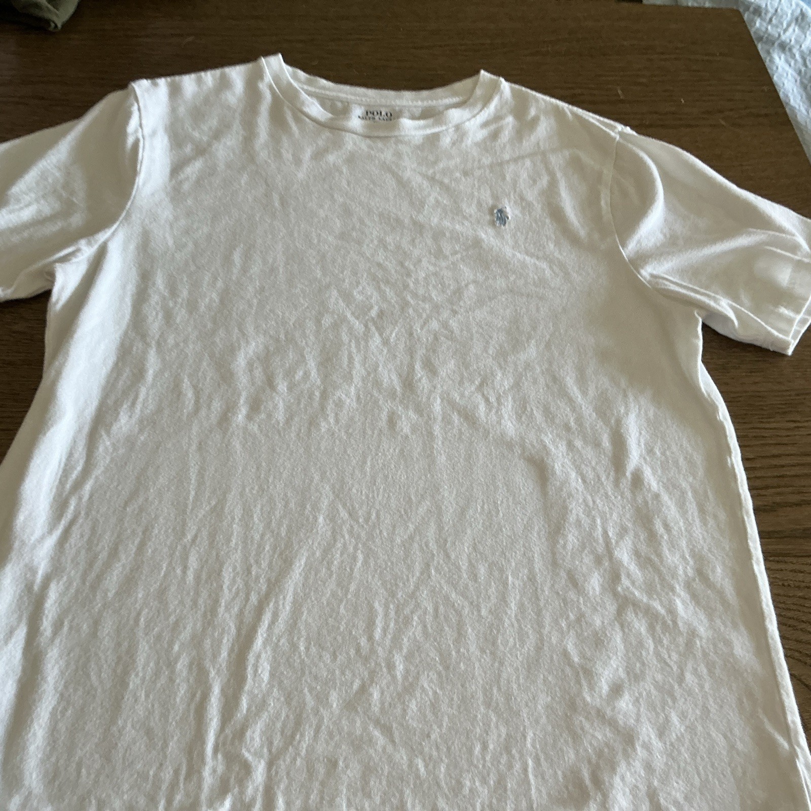 T shirt uomo polo media Ralph Lauren XL blu pallido pony bella